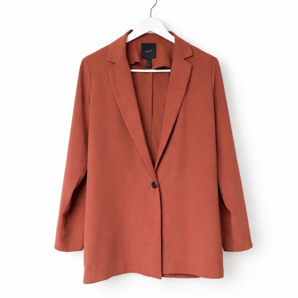 Forever 21 Terracotta Oversized Blazer Single Button Jacket Size S